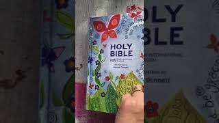 New NIV Journaling Bibles. Illustrations by Hannah Dunnett. Purple Bible. Tan Customise Bible