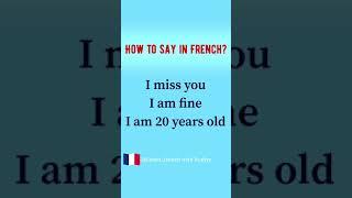 Learn French | Short 1 | 3 sentences in French| # Shorts.