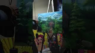 Dream house on my Canvas #viral #youtubeshorts #trend #trendingshorts #oilpainting