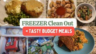 COOKING FROM THE FREEZER & PANTRY // CREATIVE COOKING CHALLENGE // Clean the Freezer with Me