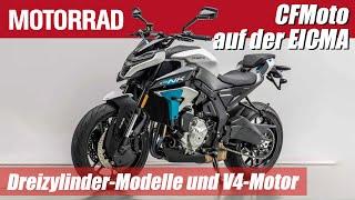 CF Moto zeigt neue Dreizylinder-Modelle und leistungsstarken V4-Motor | EICMA 2024 Enthüllung