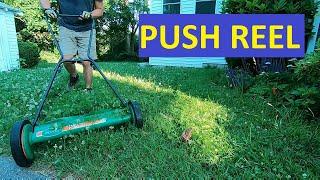 Push Reel Mower, How to Mow Long Grass: High Mowing Height, Dry Grass, Three Passes