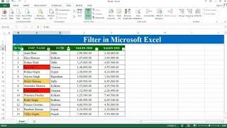 How to Filter Data in Microsoft Excel | Filter in MS Excel | Filter by Color in Excel. #excel