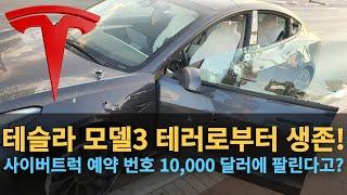 테슬라 모델3 테러로부터 생존! 사이버트럭 예약 번호 10,000 달러에 팔린다고?