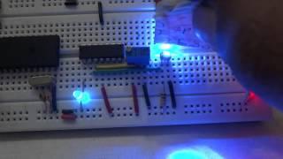 Interfacing LM324 Comparator IC with LDR(Light Dependent Resistor) Sensor on Bread Board