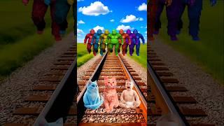 White colors Cute cat & baby vs wolf &traindriver tom vfx  #funny  #video  #vfx #short