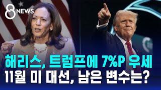 해리스 7%P 우세…11월 대선 남은 변수는? / SBS 8뉴스