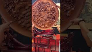 Tranh Phu Thê Tùng Cúc Trúc Mai Gỗ Hương Ta #tuonggodocdao