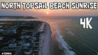 North Topsail Beach Sunrise Morning 4K  (DJI Mavic Air 2 Drone Footage) Stunning Sunrise Beach Shots