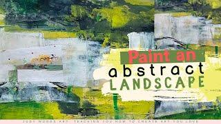 Create an Abstract Landscape Diptych with Paint & Mixedmedia | Judy Woods Art