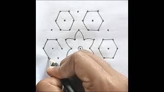 9*5 dots Rangoli design// pls like share and Subscribe ️