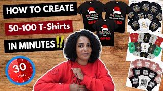 How to Create 50 to 100 T-Shirts in MINUTES for YOUR ONLINE STORE! USING CHAT GPT & CANVA! SCALE UP!