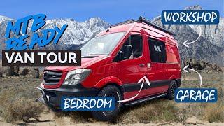 Super FUNCTIONAL VAN CONVERSION with Full MTB Workshop  // Everything you need!