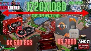 RX 580 + Ryzen 5 3600 Fortnite Stretch resolution 1720x1080 | PERFOMANCE MODE | Chapter 5 Season 3