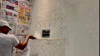 Wall Painting Stencil Texture Design Ideas mandla art style design