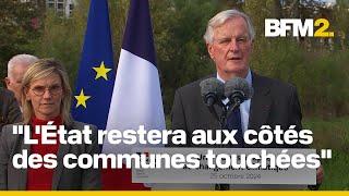 Inondations: Michel Barnier assure que "l'État restera aux côtés des communes touchées"