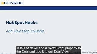 HubSpot Hacks: Adding a "Next Steps" property to the Deal object