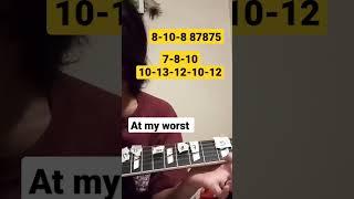 AT MY WORST SINGLE STRING TUTORIAL : LEARNING TO PLAY GUITAR #shorts #tutorial #atmyworst #beginners