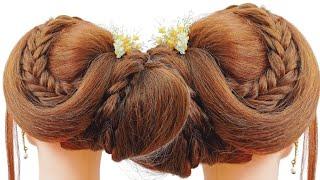 Eid/Wedding Bun Hairstyle 2021 l Most Beautiful Wedding Hairstyle l @haneenthebeautystudio
