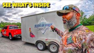 2023 Lawn Care Trailer setup | Enclosed lawn mowing trailer view