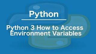 Python 3 How to Access environment variables