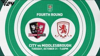 Exeter City vs Middlesbrough | Carabao Cup 4th Round | FC 24 | PS5 | 4K