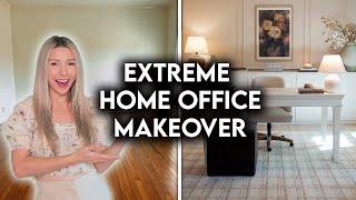 EXTREME HOME OFFICE MAKEOVER | DIY BUILT-INS + WALL MOULDING