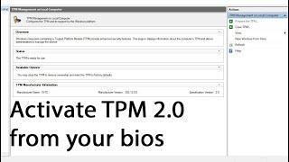 How to Activate/Enable TPM 2.0 in DELL Laptops from BIOS