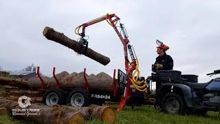 Chargeuse forestière (Grappin) CG-90 et Remorque à bois RF 84x24 | Industries Renaud Gravel