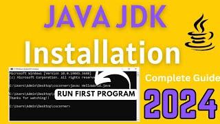 How to Install Java JDK 21.0.2 on Windows 10 [2024] | Create and Run  First Java Program using JDK