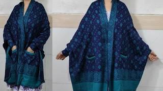 Winter Sleeves Shawl With Pocket Cutting Stitching/ Korean Style Shawl Sleeves Makin/Cap Shaw DIY