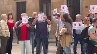 Concentración de funcionarios de prisión frente a la Subdelegación de Salamanca. Foto S24H