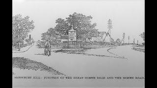 The Great North Road A1, Alconbury Hill Milestone and Ermine Street.