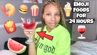 I ONLY ATE EMOJI FOODS FOR 24 HOURS!! *IMPOSSIBLE FOOD CHALLENGE!*