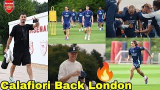 Riccardo Calafiori First Training at LondonArsenal Preparation for Final Game,Saka & Rice Goal