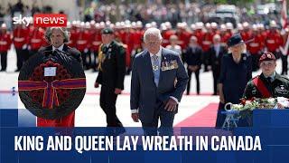 King lays wreath at Tomb of the Unknown Soldier in Canada