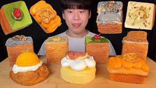 SUB) Korean cube pastry, scone, pound cake, souffle cheese cake, cream dessert mukbang asmr