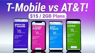 T-Mobile Connect vs AT&T Prepaid $15 2GB Plan Comparison!