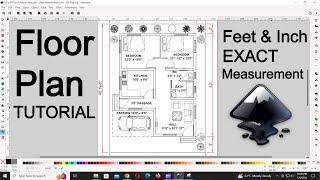 How to Draw a 30 x 40 Floor Plan in Inkscape with Exact Measurement - Inkscape Architecture