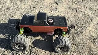 HPI Savage XL O.G LST2 shocks Proline Masher tires Chevy Square body stock 5.9 engine and pipe