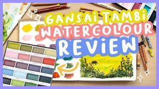 Using Kuretake Gansai Tambi watercolours for the first time! Painting process 