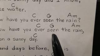 Have you ever seen the rain. Sing with the words with this sixth grader