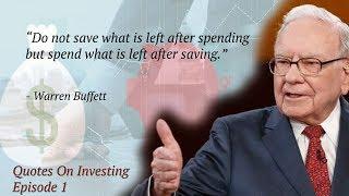 Quotes On Investing | Episode 1: Save Before You Spend | Warren Buffett