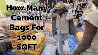 HOW MUCH CEMENT BAGS FOR 1000 SQFT ?