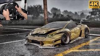 Rebuilding a LAMBORGHINI HURACAN GT3 Performante 900HP - NFS HEAT - Thrustmaster T300RS Gameplay.