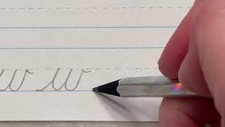 Lowercase "w" in cursive