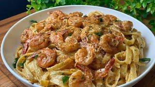 THE BEST CREAMY SHRIMP ALFREDO RECIPE! How to Make Shrimp Pasta Your Whole Family Will Love!