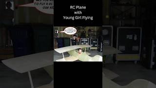 RC Plane with young girl flying  #aviation #rcplane