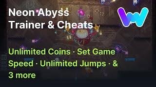 Neon Abyss Trainer +6 Cheats (Set Game Speed, Unlimited Jump, Crystals, & More)