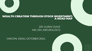 Wealth Creation Through Stock Investment : A Road Map  By Dr  Gaurav Dave